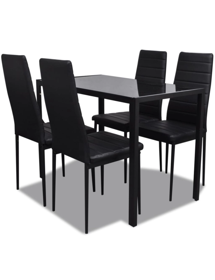 Vidaxl - vidaXL Conjunto mesa de jantar 5 pcs preto