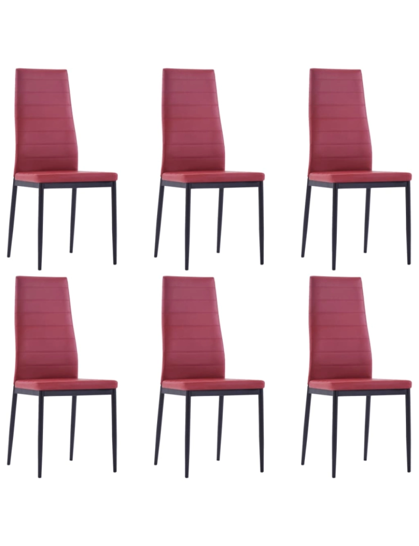 imagem de vidaXL Conjunto de jantar 7 pcs vermelho tinto7