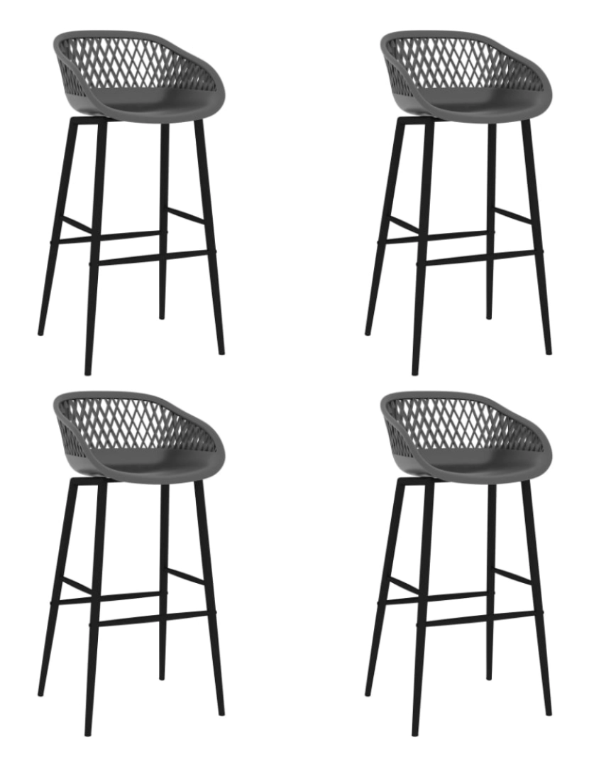 imagem de vidaXL 5 pcs conjunto de bar preto e cinzento6