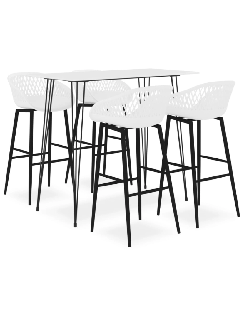 imagem de vidaXL 5 pcs conjunto de bar branco2