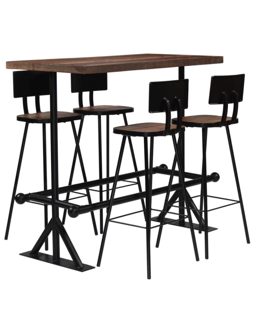 Vidaxl - vidaXL Conjunto de bar 5 pcs madeira recuperada maciça