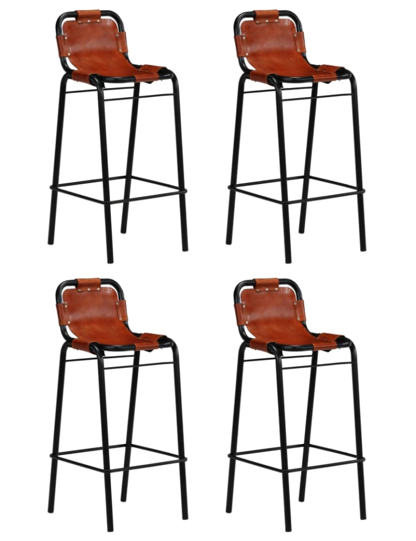 imagem de vidaXL Conjunto de bar 5 pcs madeira recuperada + couro cabra genuíno6