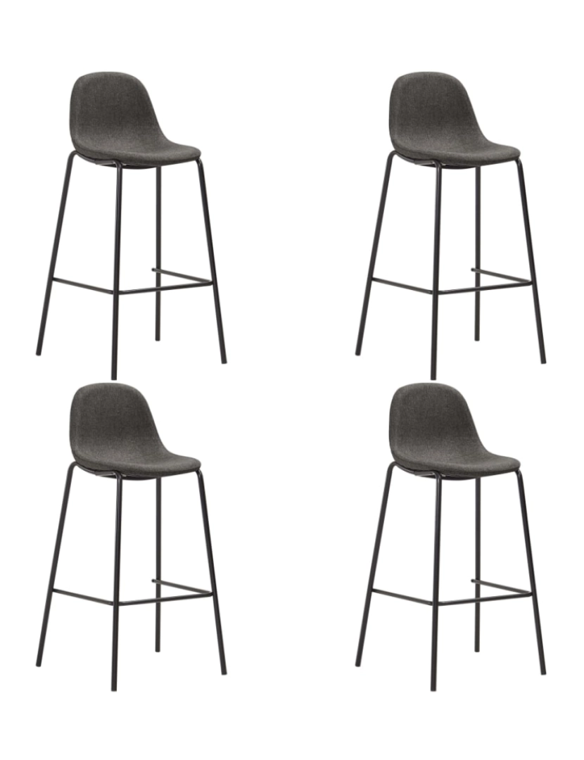 imagem de vidaXL 5 pcs conjunto de bar tecido cinzento-escuro6