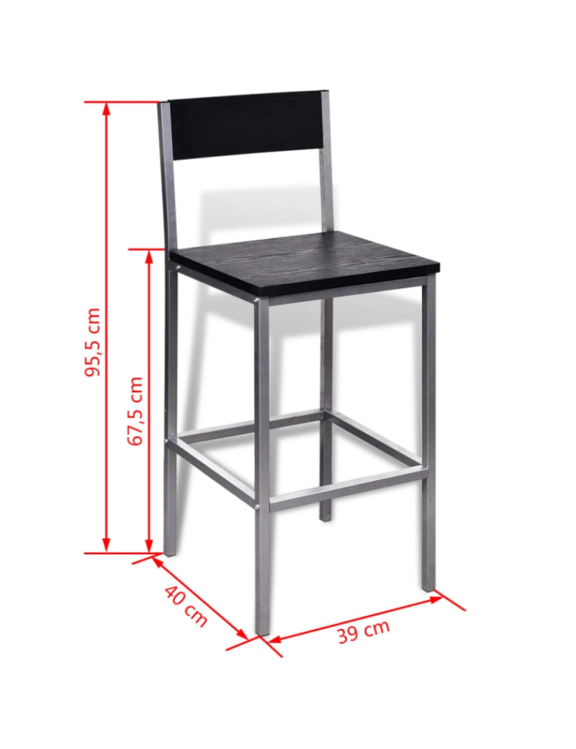 imagem de vidaXL Conjunto de mesa de balcão para pequeno-almoço5