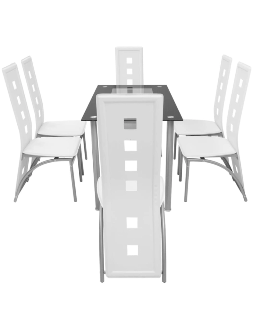 imagem de vidaXL Conjunto de jantar 7 pcs branco3