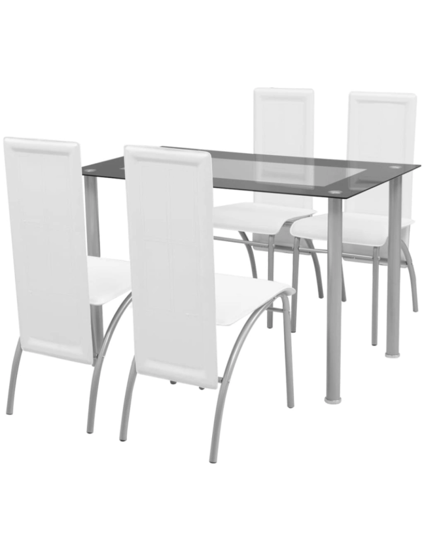 imagem de vidaXL Conjunto de jantar 5 pcs branco2