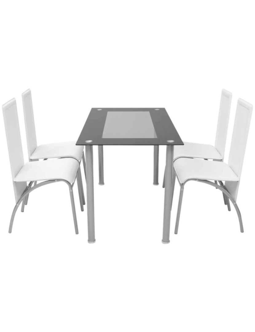 imagem de vidaXL Conjunto de jantar 5 pcs branco3