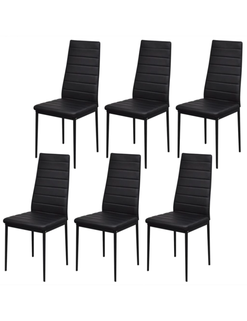 imagem de vidaXL Conjunto mesa de jantar 7 pcs preto5