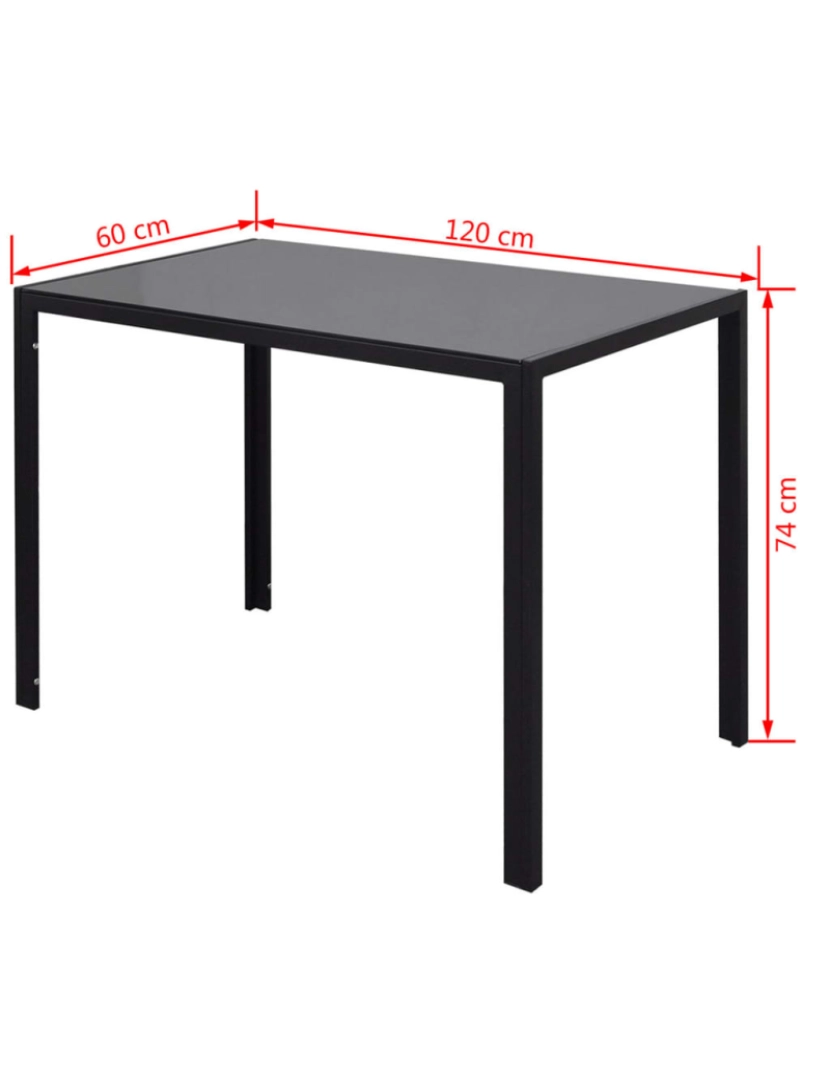 imagem de vidaXL Conjunto mesa de jantar 7 pcs preto8