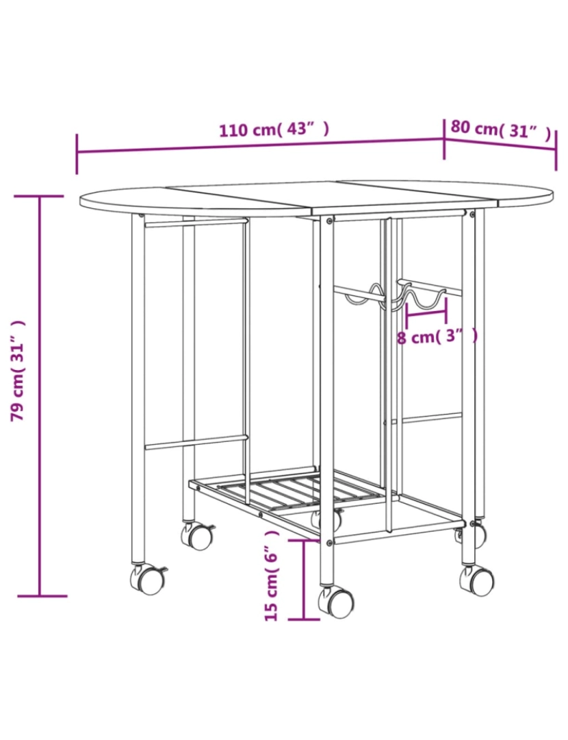 imagem de vidaXL Conjunto de jantar dobrável 5 pcs MDF9