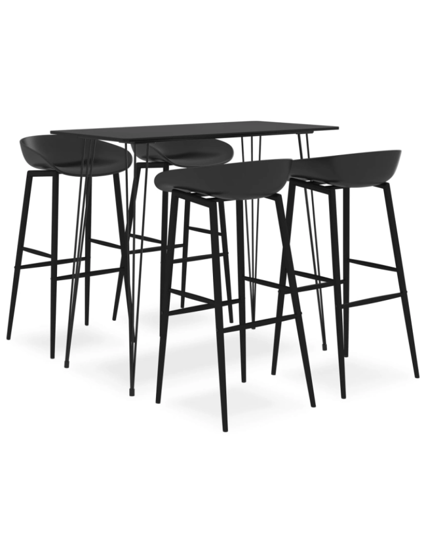 imagem de vidaXL 5 pcs conjunto de bar preto1