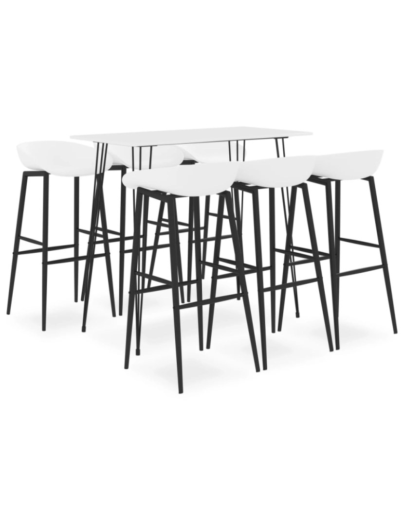 imagem de vidaXL 7 pcs conjunto de bar branco2