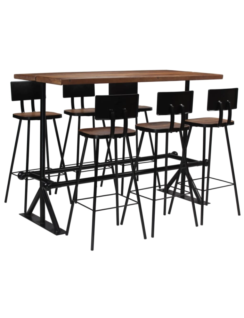 Vidaxl - vidaXL Conjunto de bar 7 pcs madeira recuperada maciça