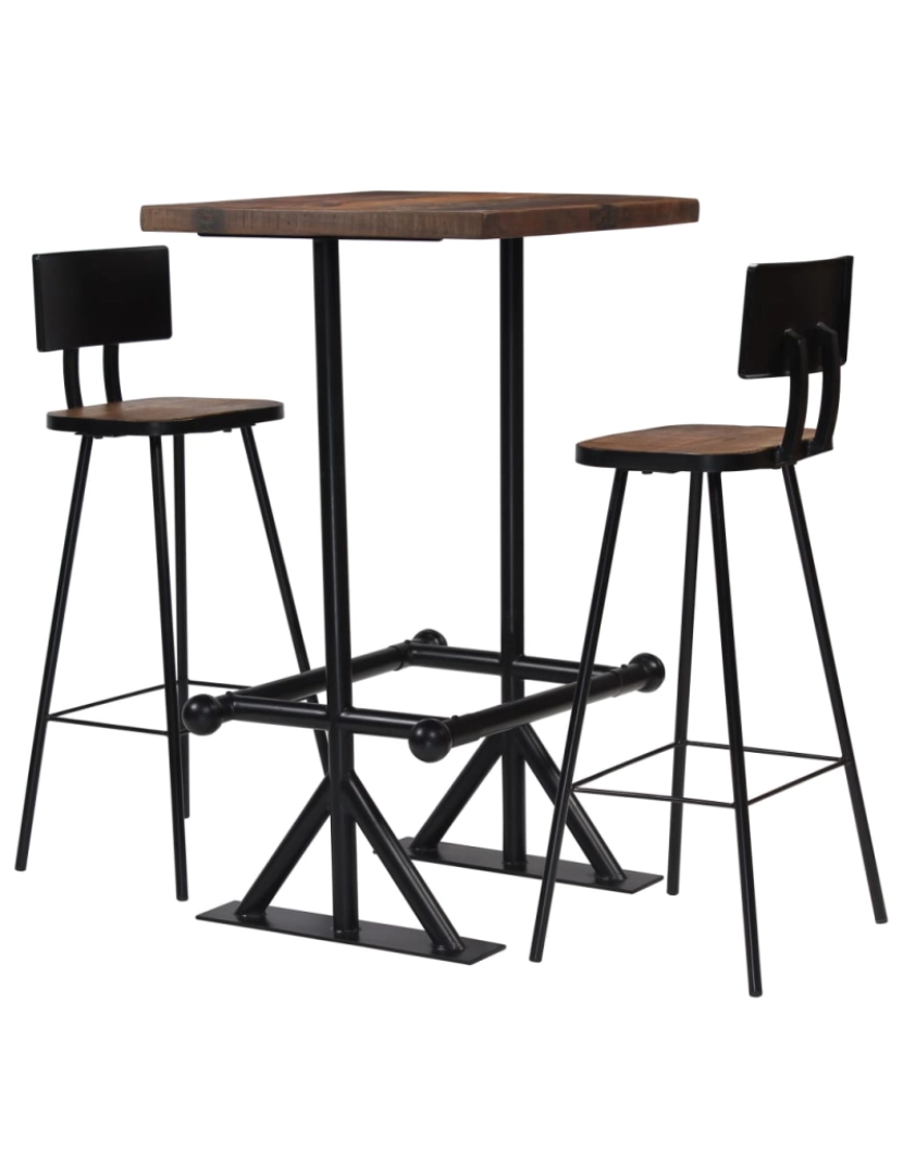 Vidaxl - vidaXL Conjunto de bar 3 pcs madeira recuperada maciça