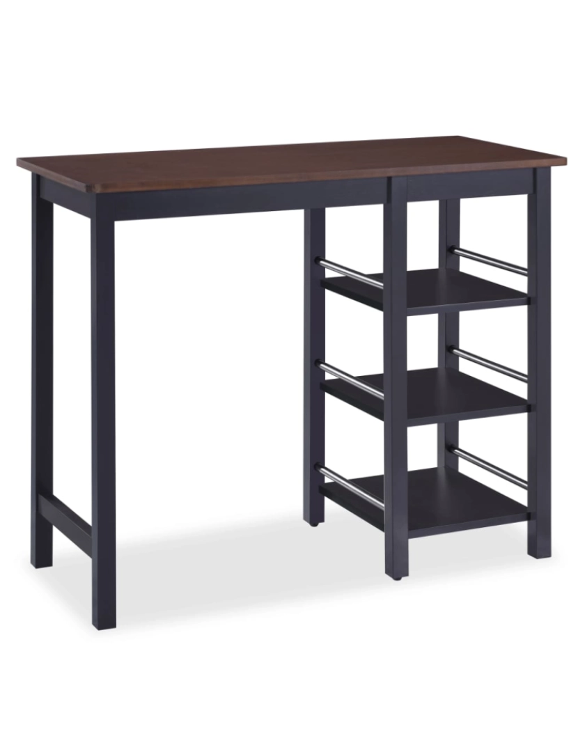 imagem de vidaXL Conjunto de bar 3 pcs MDF preto4