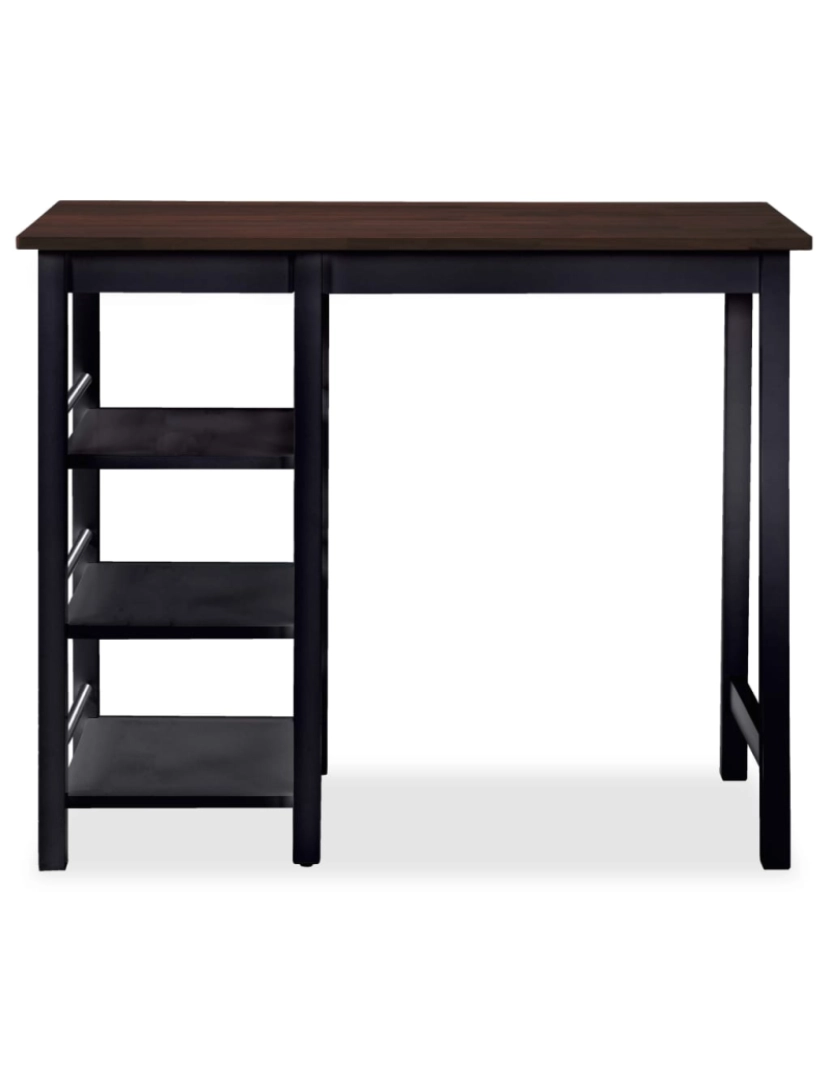 imagem de vidaXL Conjunto de bar 3 pcs MDF preto5