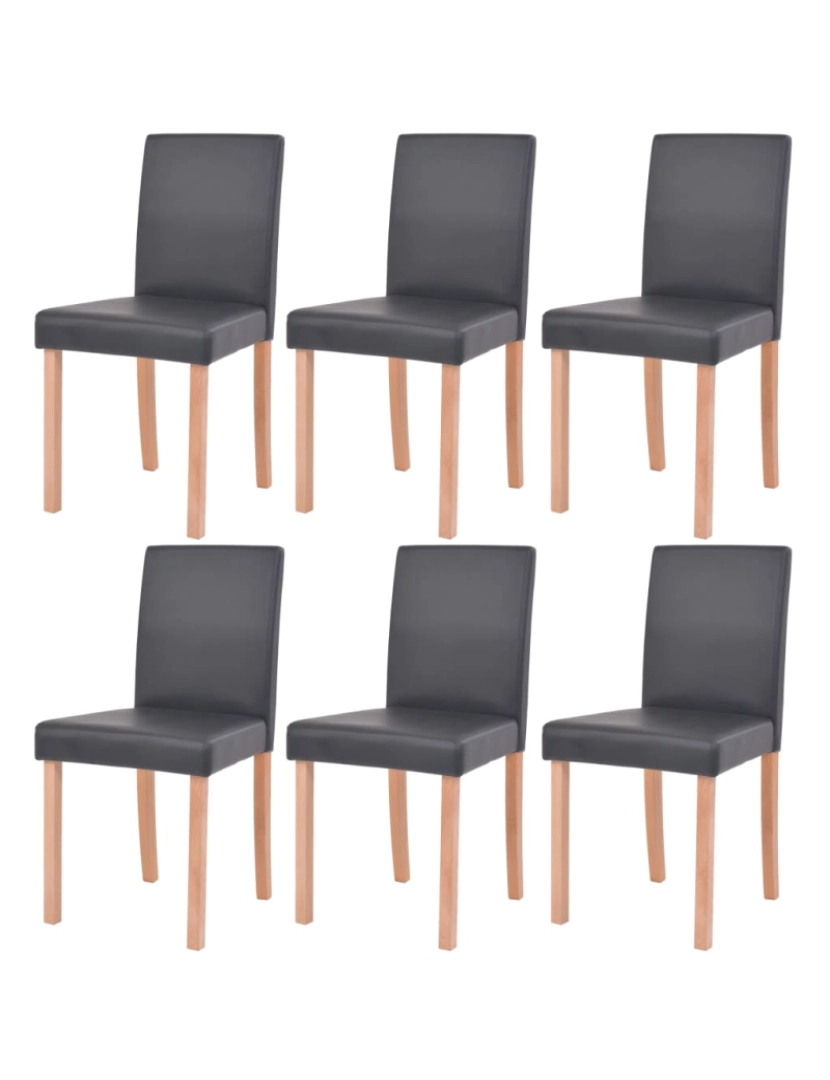 imagem de vidaXL Mesa e cadeiras de jantar 7 pcs couro artificial carvalho preto6