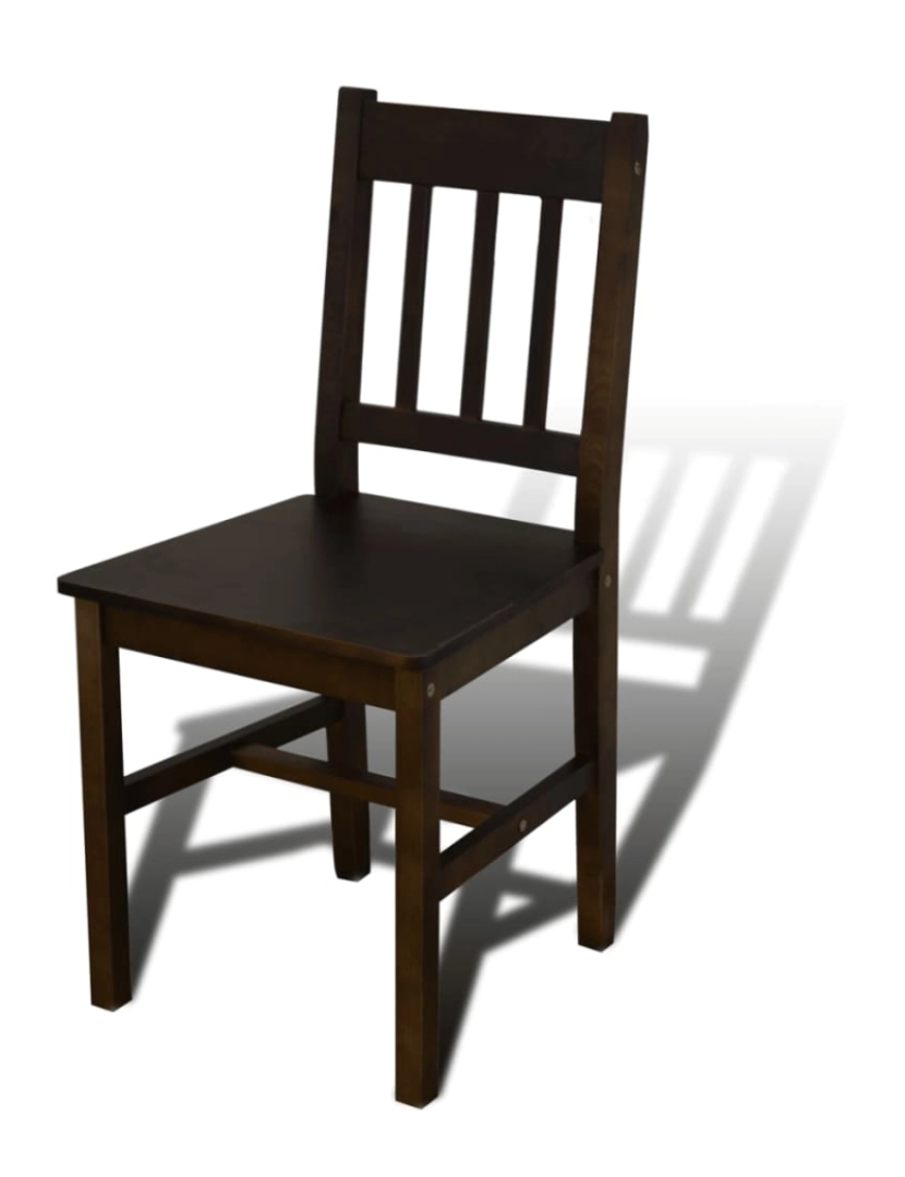 imagem de vidaXL Conjunto Mesa com 4 Cadeiras / Madeira - Marrom4