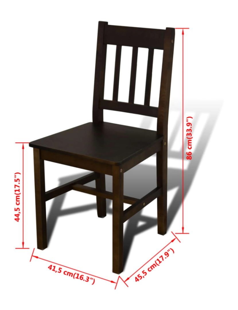 imagem de vidaXL Conjunto Mesa com 4 Cadeiras / Madeira - Marrom8