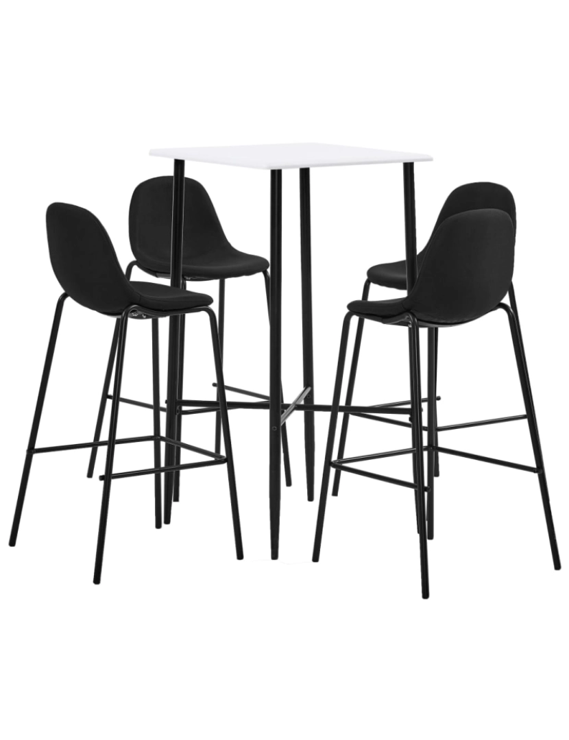 imagem de vidaXL 5 pcs conjunto de bar tecido preto2