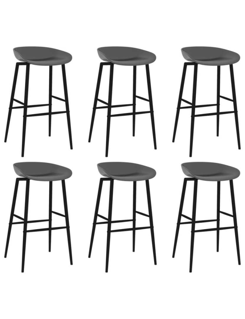 imagem de vidaXL 7 pcs conjunto de bar preto e cinzento7