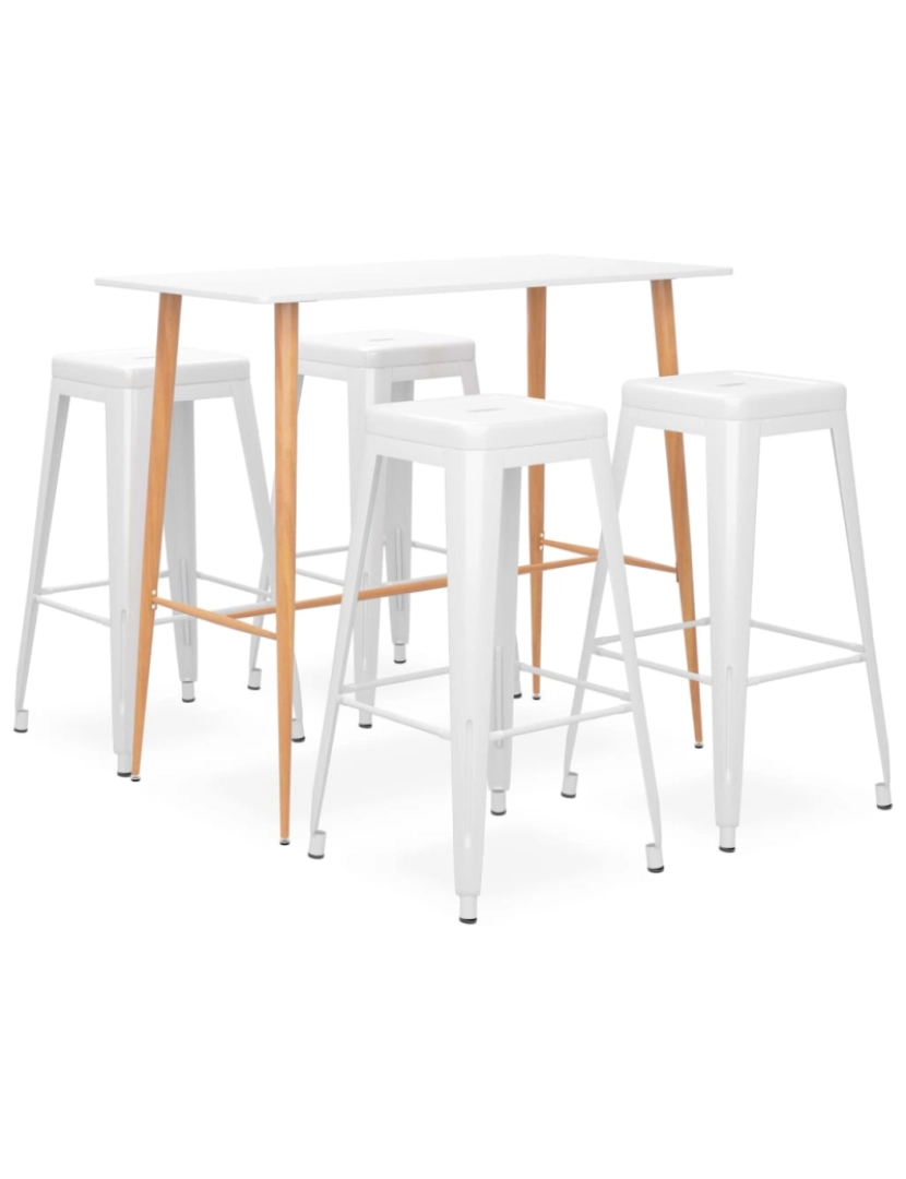 imagem de vidaXL 5 pcs conjunto de bar branco1