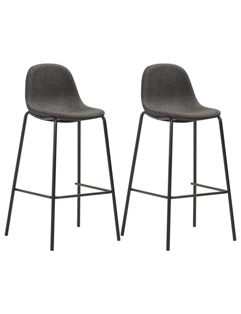 imagem de vidaXL 3 pcs conjunto de bar tecido cinzento-escuro6