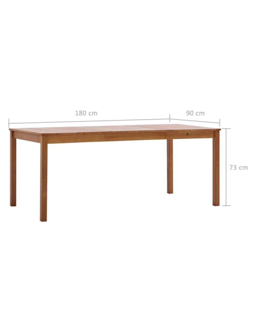 imagem de vidaXL Mesa de jantar 180x90x73 cm madeira de pinho castanho mel7