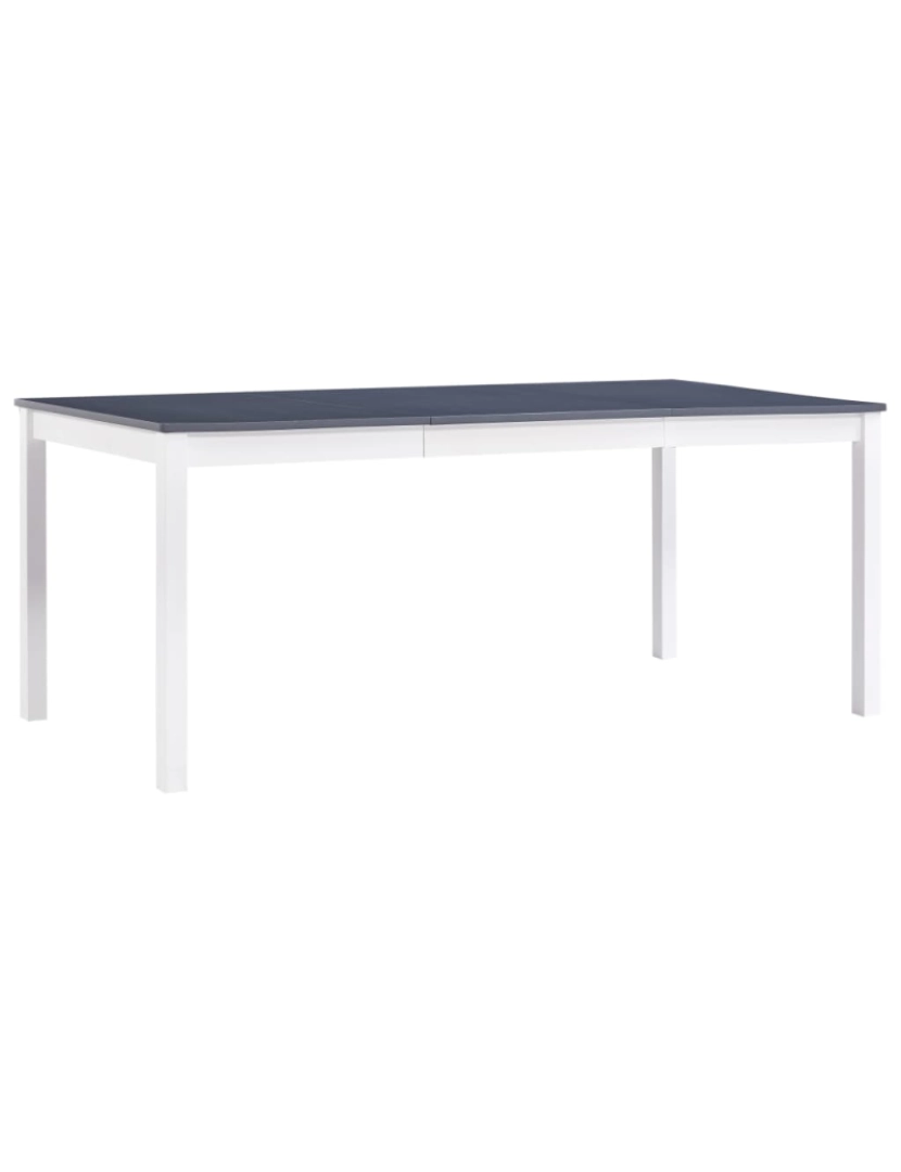 imagem de vidaXL Mesa de jantar 180x90x73 cm madeira de pinho branco e cinzento1