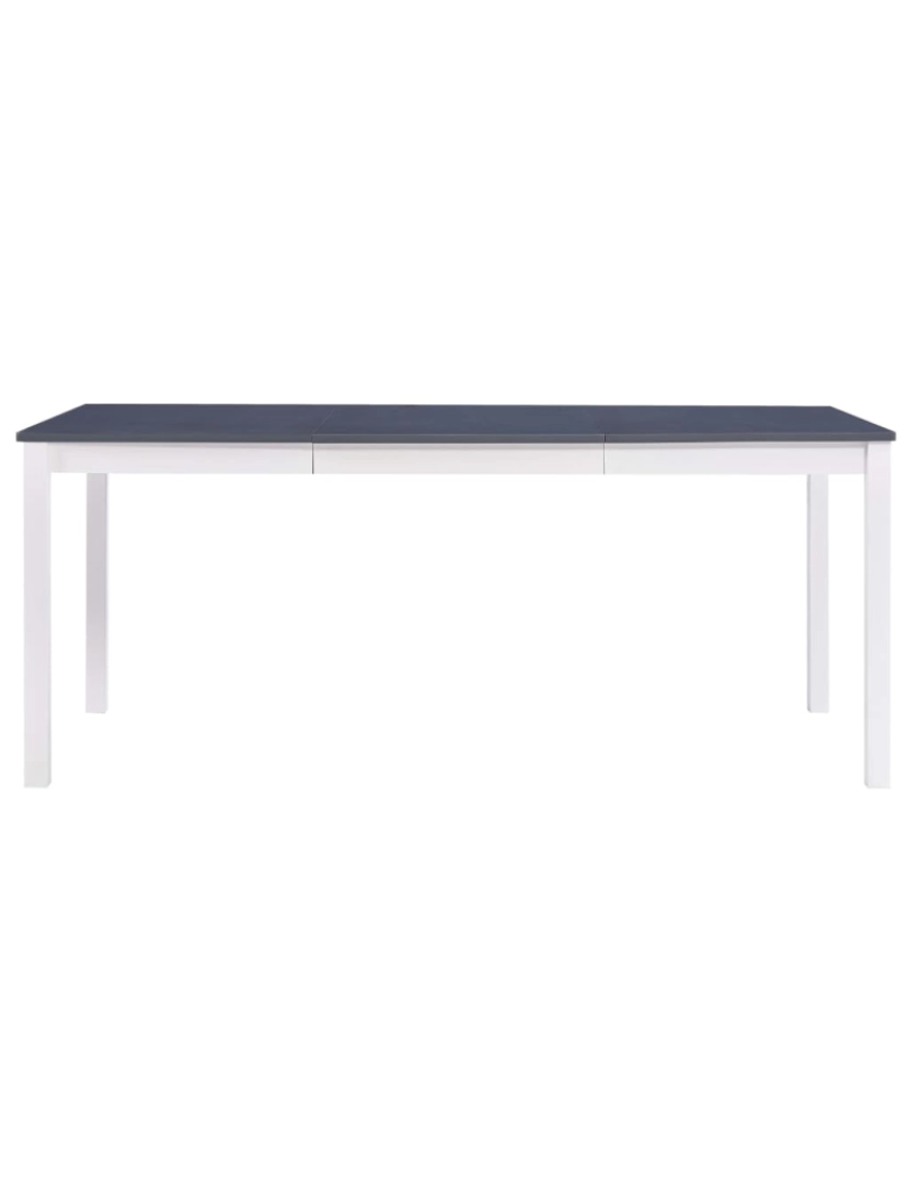 imagem de vidaXL Mesa de jantar 180x90x73 cm madeira de pinho branco e cinzento3