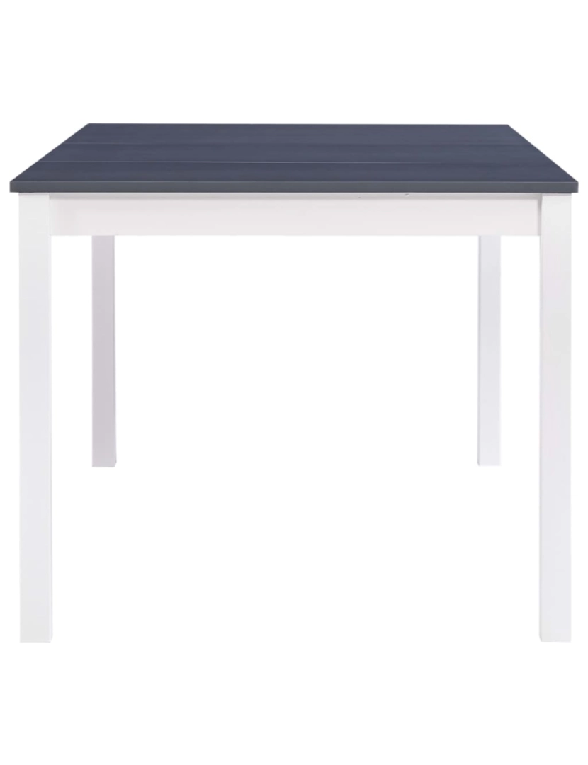 imagem de vidaXL Mesa de jantar 180x90x73 cm madeira de pinho branco e cinzento4