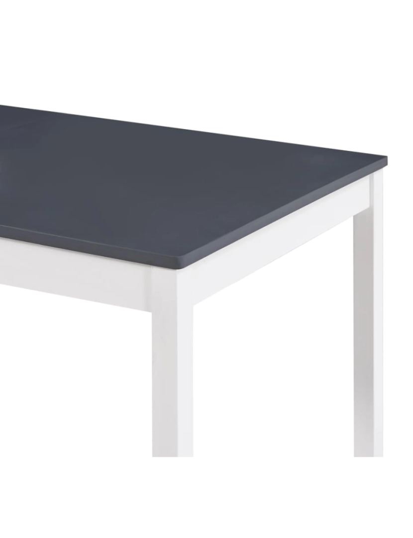 imagem de vidaXL Mesa de jantar 180x90x73 cm madeira de pinho branco e cinzento5