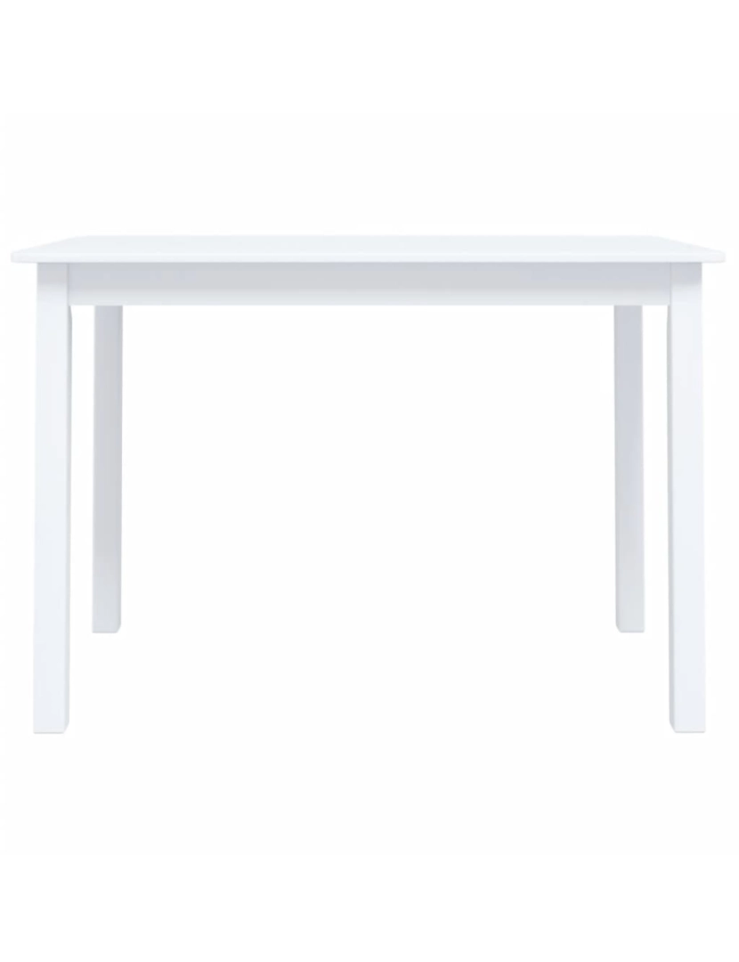 imagem de vidaXL Mesa de jantar 114x71x75cm madeira de seringueira maciça branco4