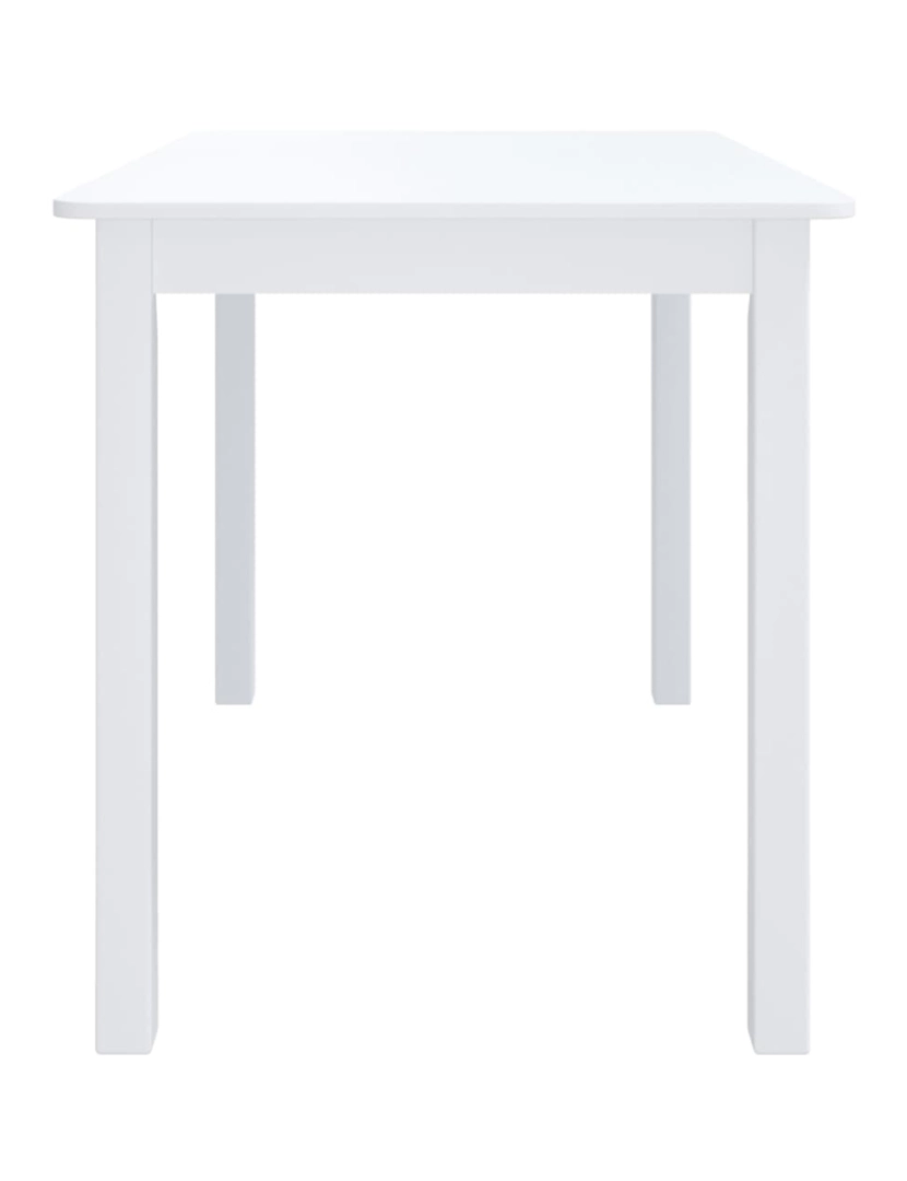 imagem de vidaXL Mesa de jantar 114x71x75cm madeira de seringueira maciça branco5