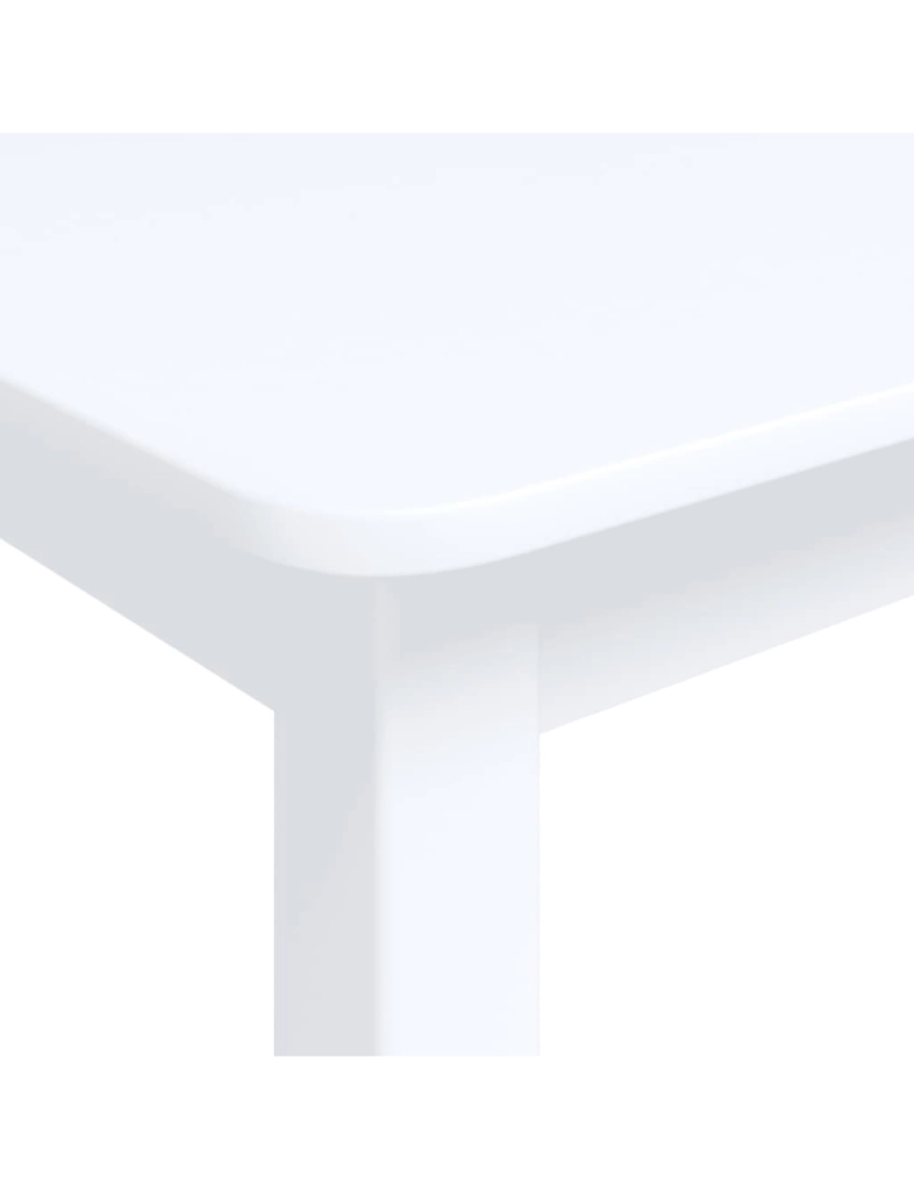 imagem de vidaXL Mesa de jantar 114x71x75cm madeira de seringueira maciça branco6