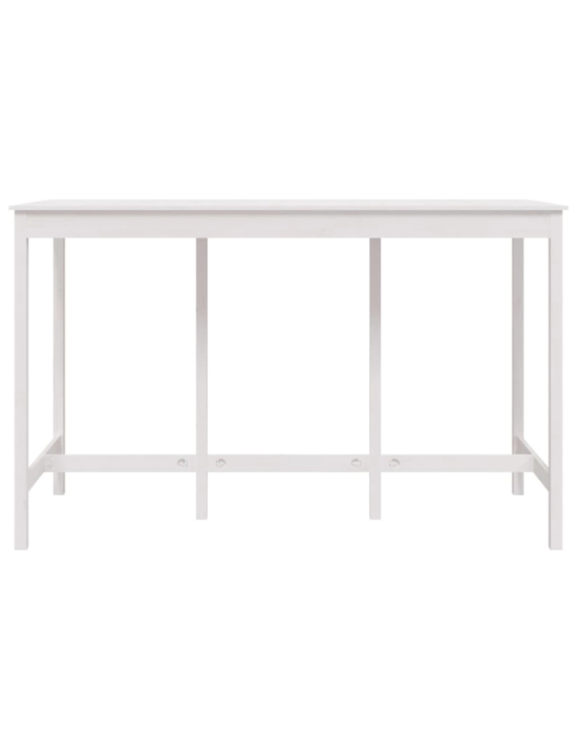 imagem de vidaXL Mesa de bar 180x80x110 cm madeira de pinho maciça branco4