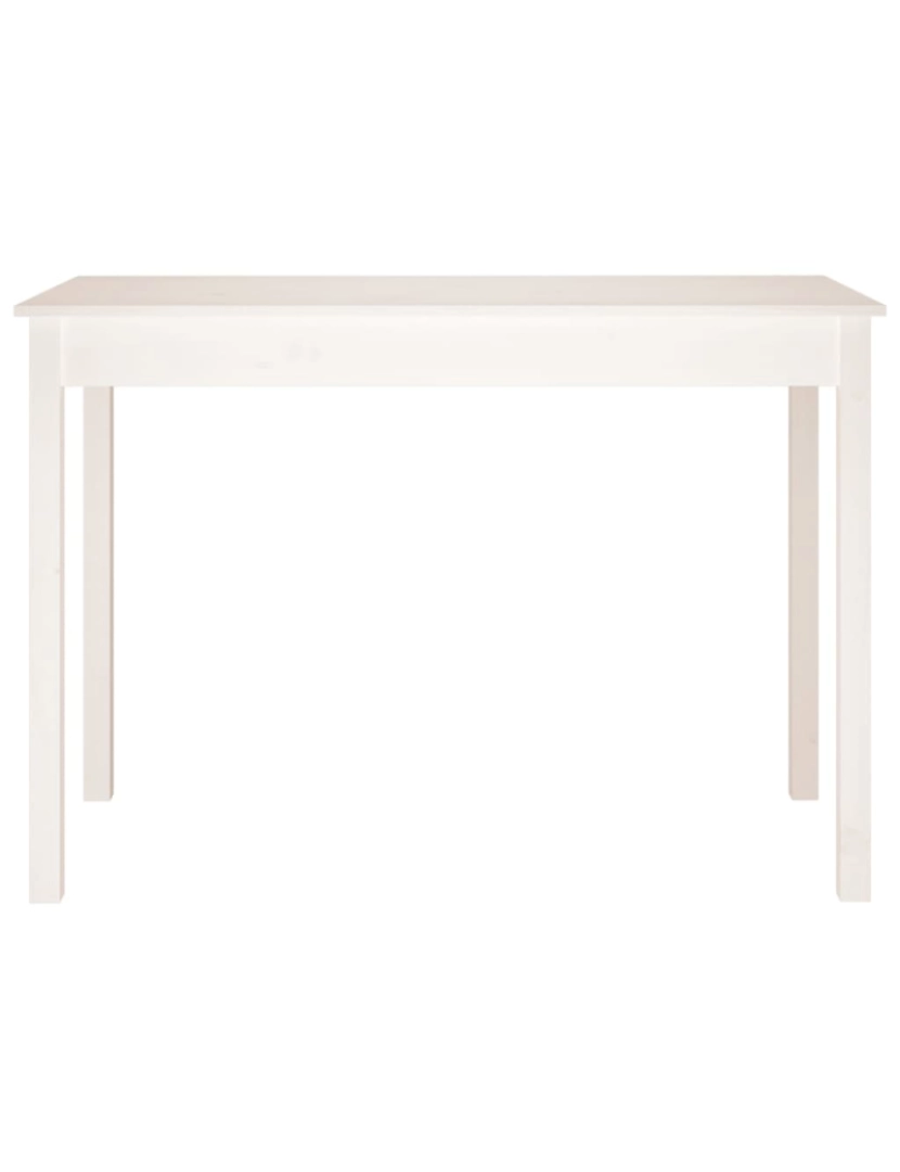 imagem de vidaXL Mesa de jantar 110x55x75 cm madeira de pinho maciça branco4