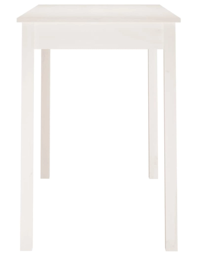 imagem de vidaXL Mesa de jantar 110x55x75 cm madeira de pinho maciça branco5