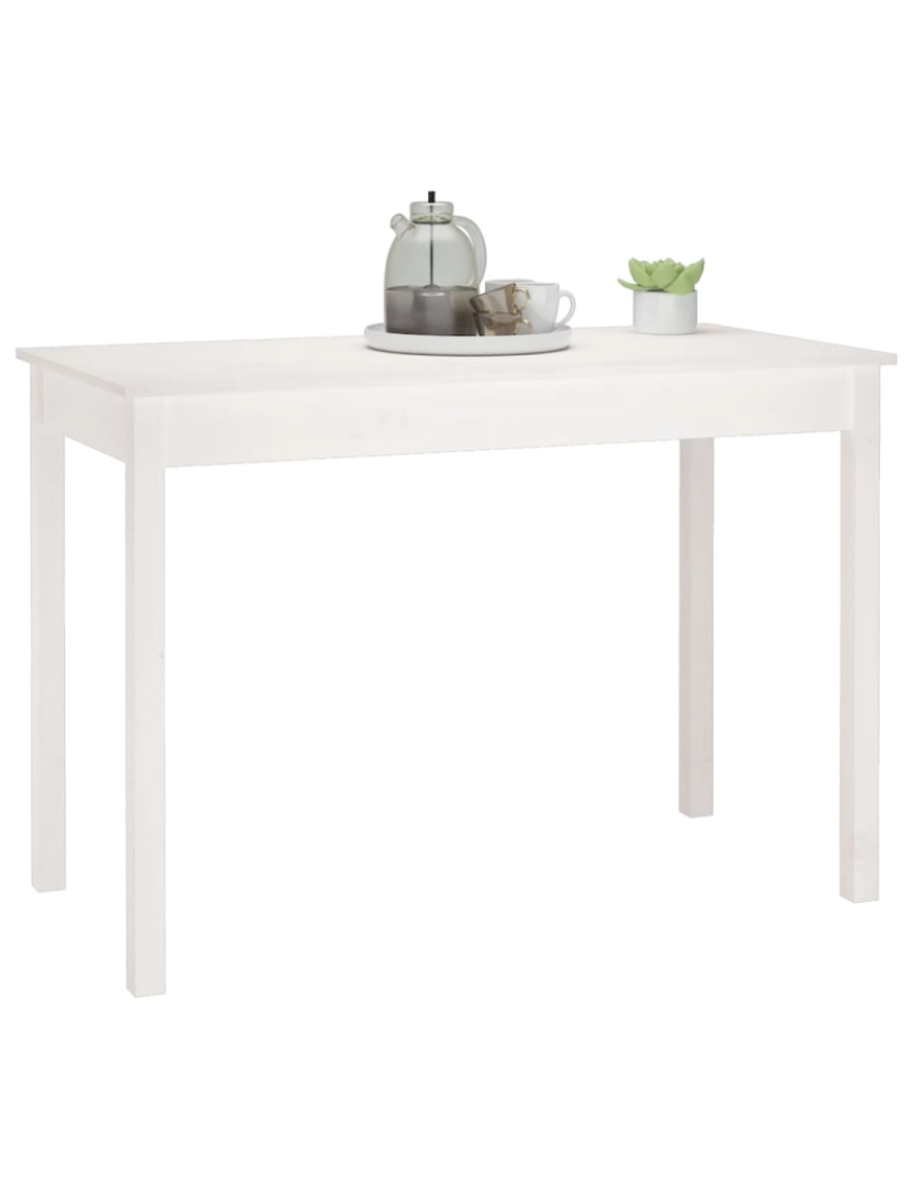 imagem de vidaXL Mesa de jantar 110x55x75 cm madeira de pinho maciça branco7