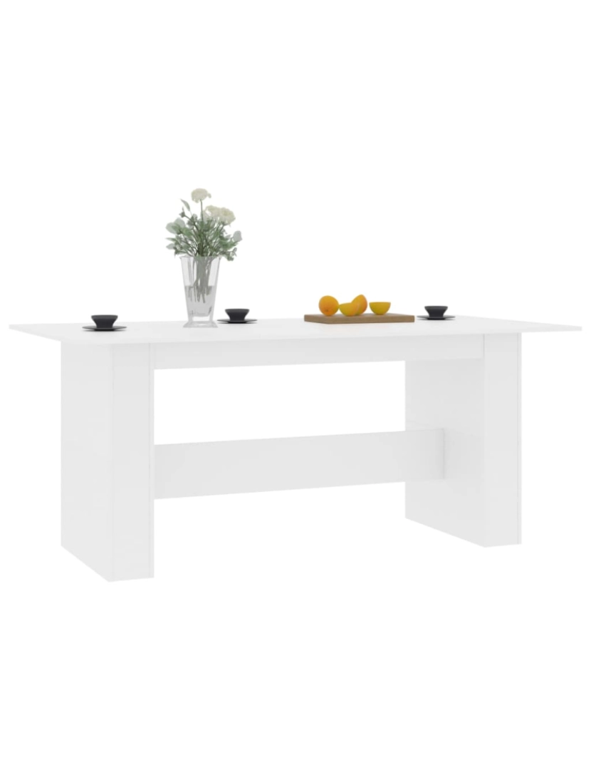 imagem de vidaXL Mesa de jantar 180x90x76 cm contraplacado branco4