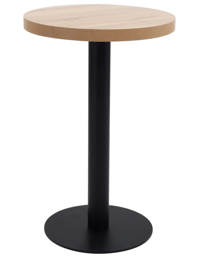 imagem de vidaXL Mesa bistrô 50 cm MDF castanho-claro1