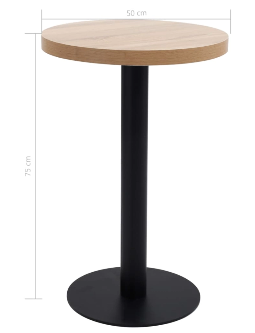 imagem de vidaXL Mesa bistrô 50 cm MDF castanho-claro6