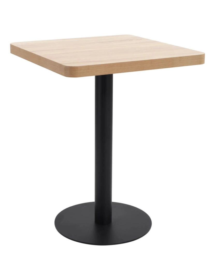 imagem de vidaXL Mesa bistrô 60x60 cm MDF castanho-claro2