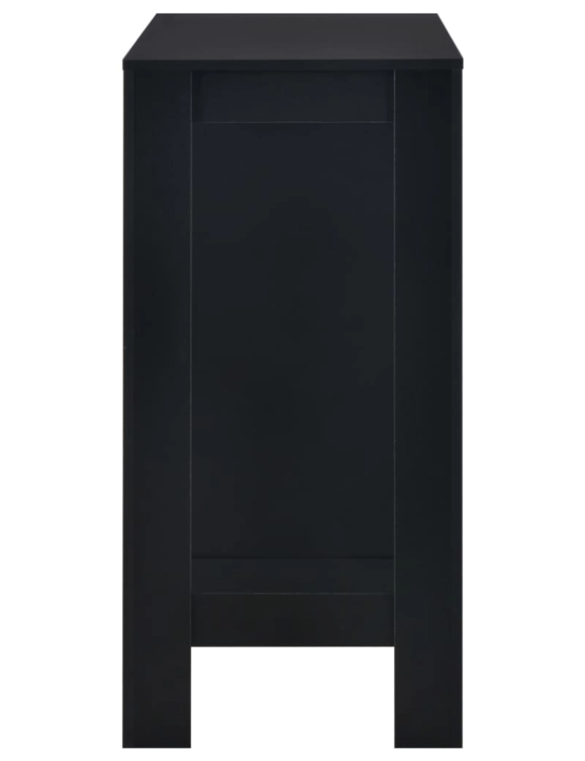 imagem de vidaXL Mesa de bar com prateleira preto 110x50x103 cm5