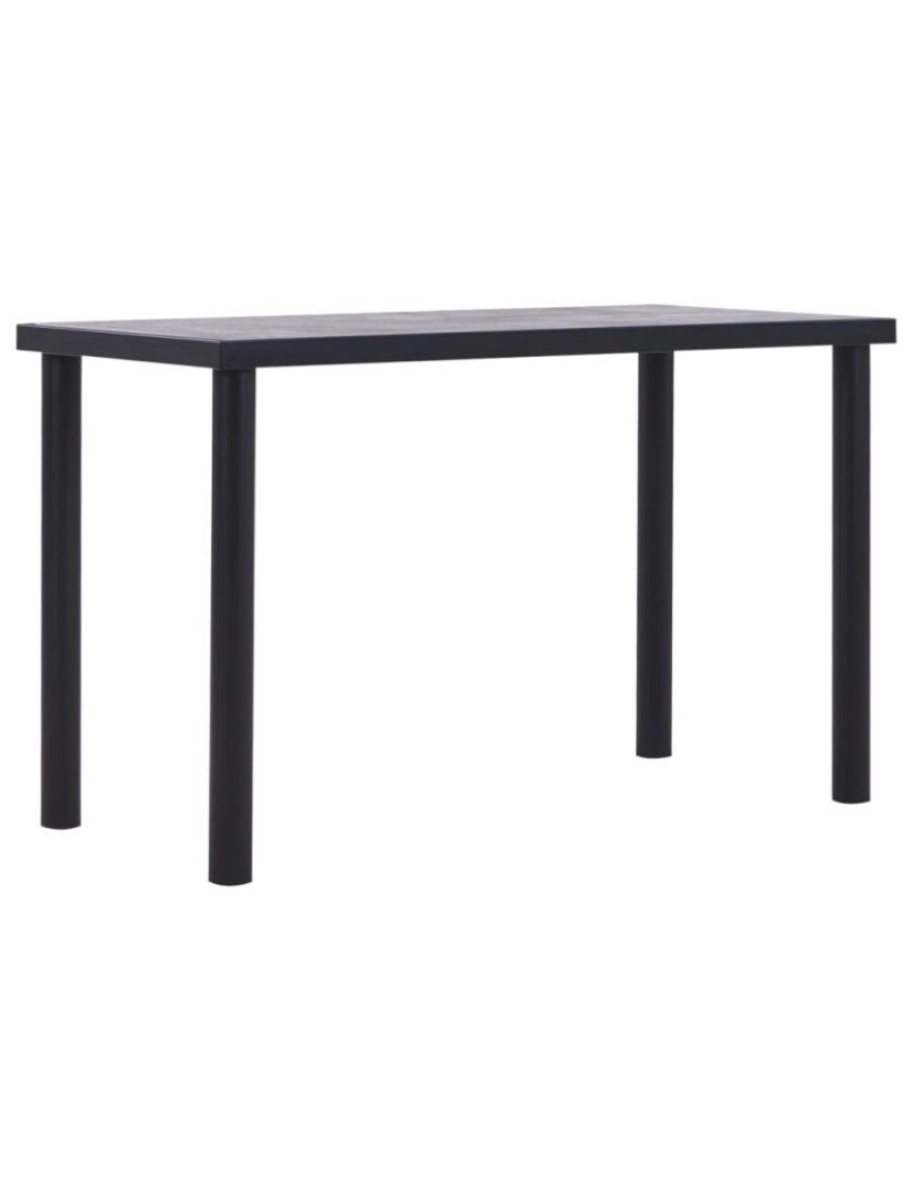 imagem de vidaXL Mesa de jantar 120x60x75 cm MDF preto e cinzento cimento1