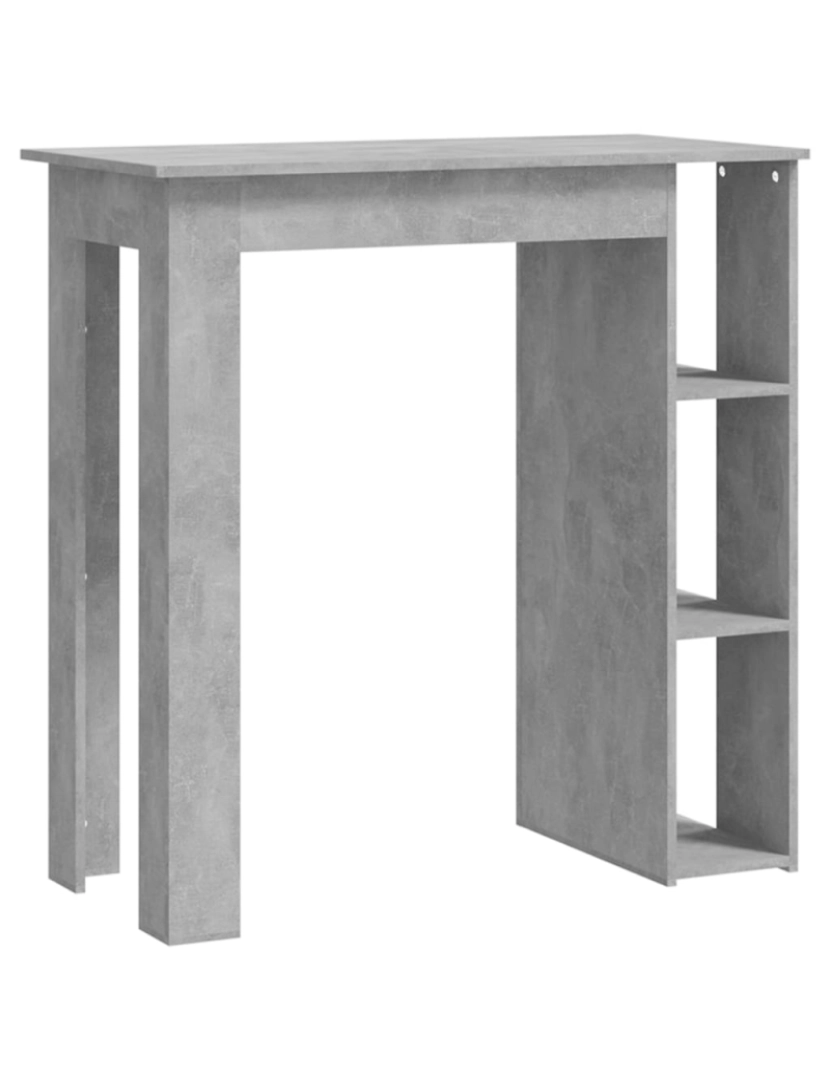 imagem de vidaXL Mesa bar c/ prateleiras contrapl. 102x50x103,5 cm cinza-cimento1