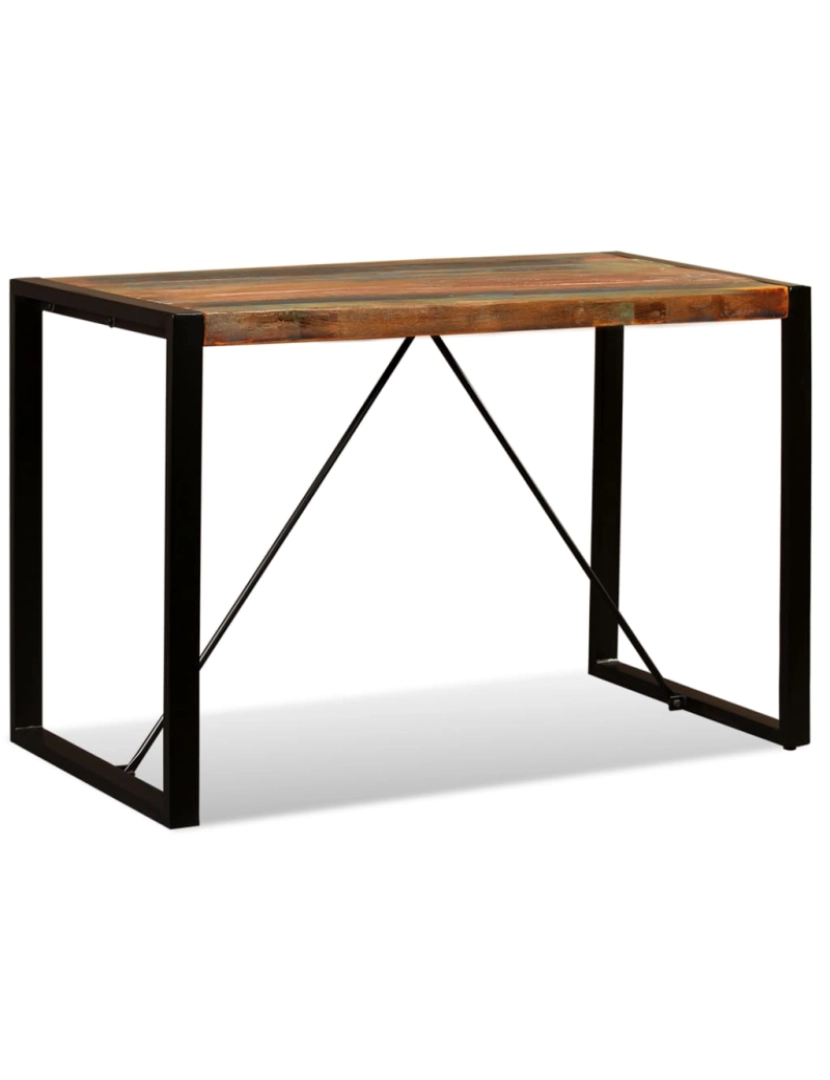 imagem de vidaXL Mesa de jantar madeira reciclada maciça 120 cm1