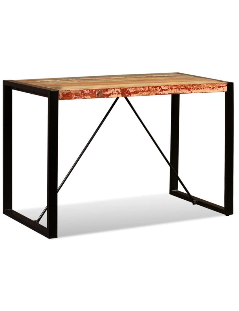 imagem de vidaXL Mesa de jantar madeira reciclada maciça 120 cm5