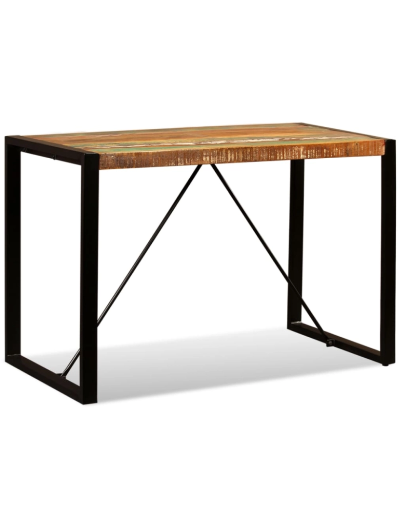 imagem de vidaXL Mesa de jantar madeira reciclada maciça 120 cm6