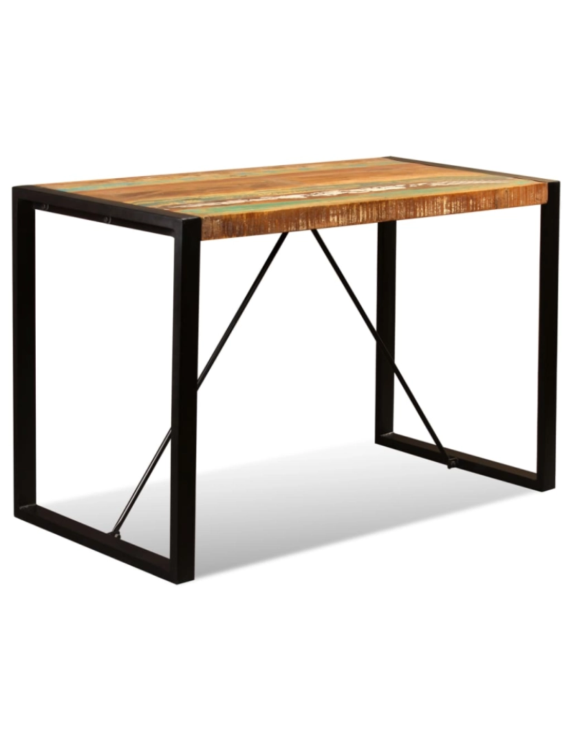 imagem de vidaXL Mesa de jantar madeira reciclada maciça 120 cm7